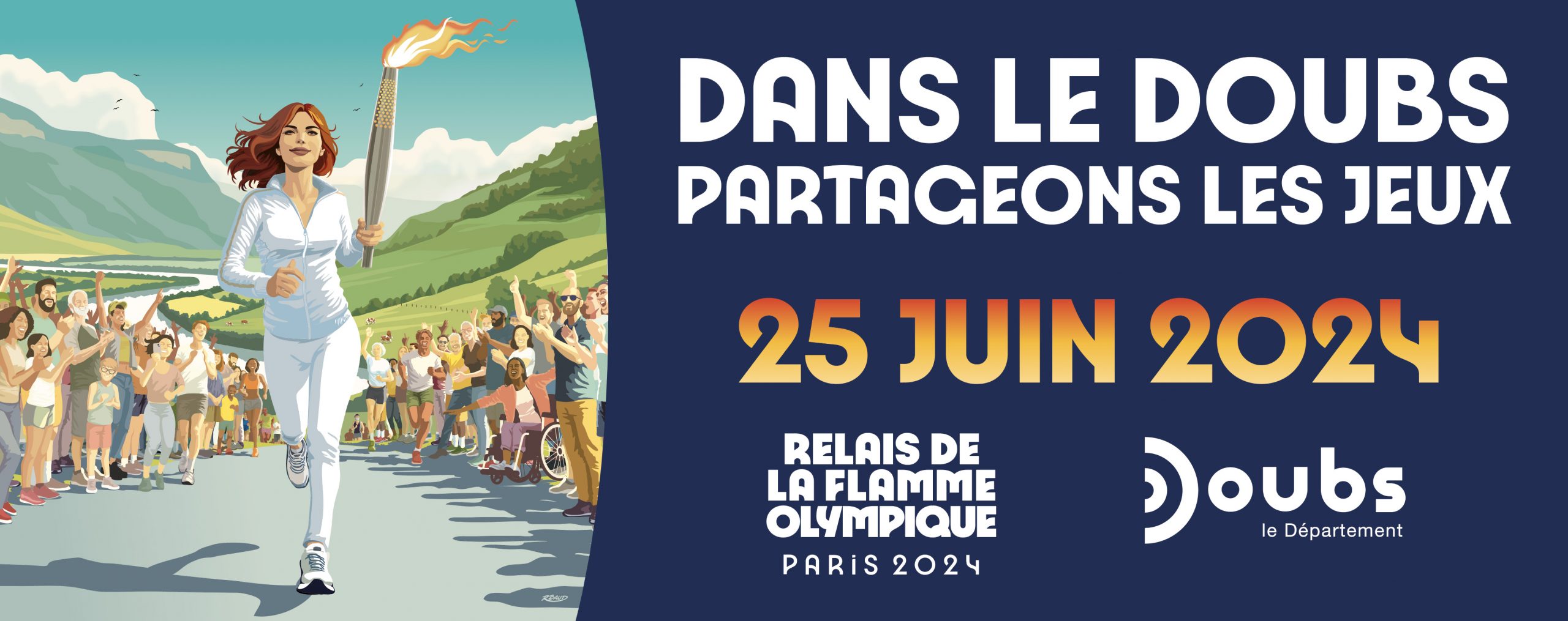 You are currently viewing Une haie d’honneur pour accueillir la flamme au parc de la Gare d’Eau à Besançon